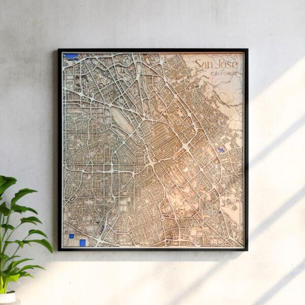 San Jose Wooden Map