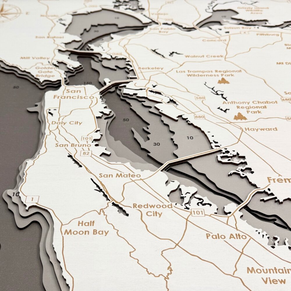 Bay Area Layered Map - Elegant Map